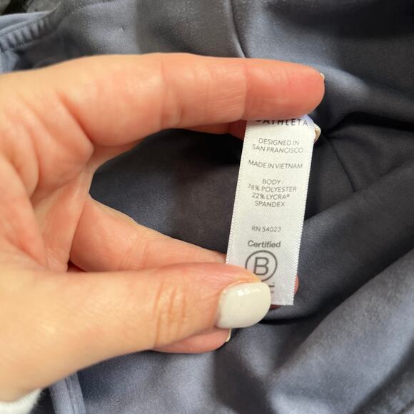 Athleta Elation Blue Watercolor Stripe Crop Leggings Size XS Petite - Picture 4 of 7